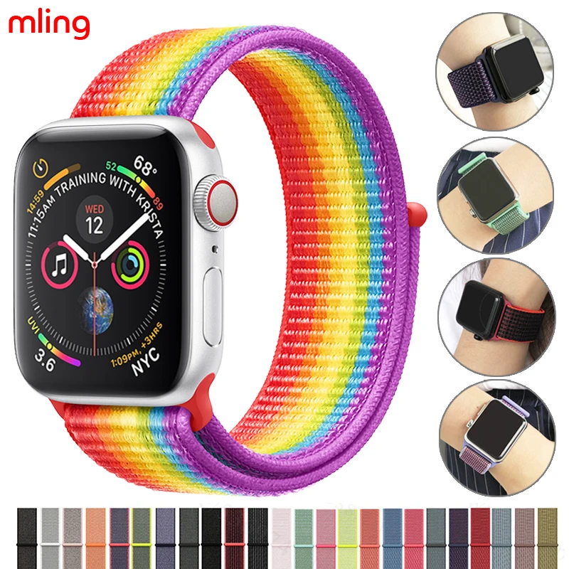 Für Apple часы Uhr группа серии 3/2/1 38 мм 42 нейлон Weiche Atmungsaktive für наручных часов iWatch ersatz