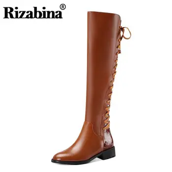 RIZABINA Women Flats Boots Genuine Leather Winter Shoes Women Cross Trap Warm Fashion Vintage Over The Knee Boots Size 34-40
RIZABINA Women Flats Boots Genuine Leather Winter Shoes Women Cross Trap Warm Fashion Vintage Over The Knee Boots Size 34-40