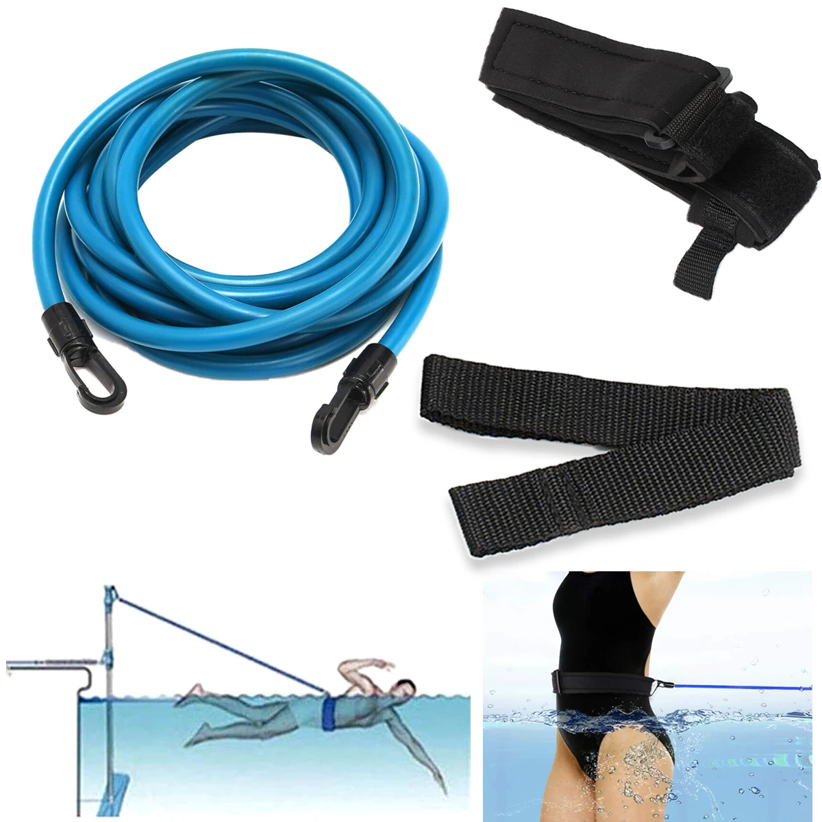 Adjustable Swim Training Resistance Elastic Belt Swimming Exerciser Safety Rope Latex Tubes Various Specifications Styles
Adjustable Swim Training Resistance Elastic Belt Swimming Exerciser Safety Rope Latex Tubes Various Specifications Styles