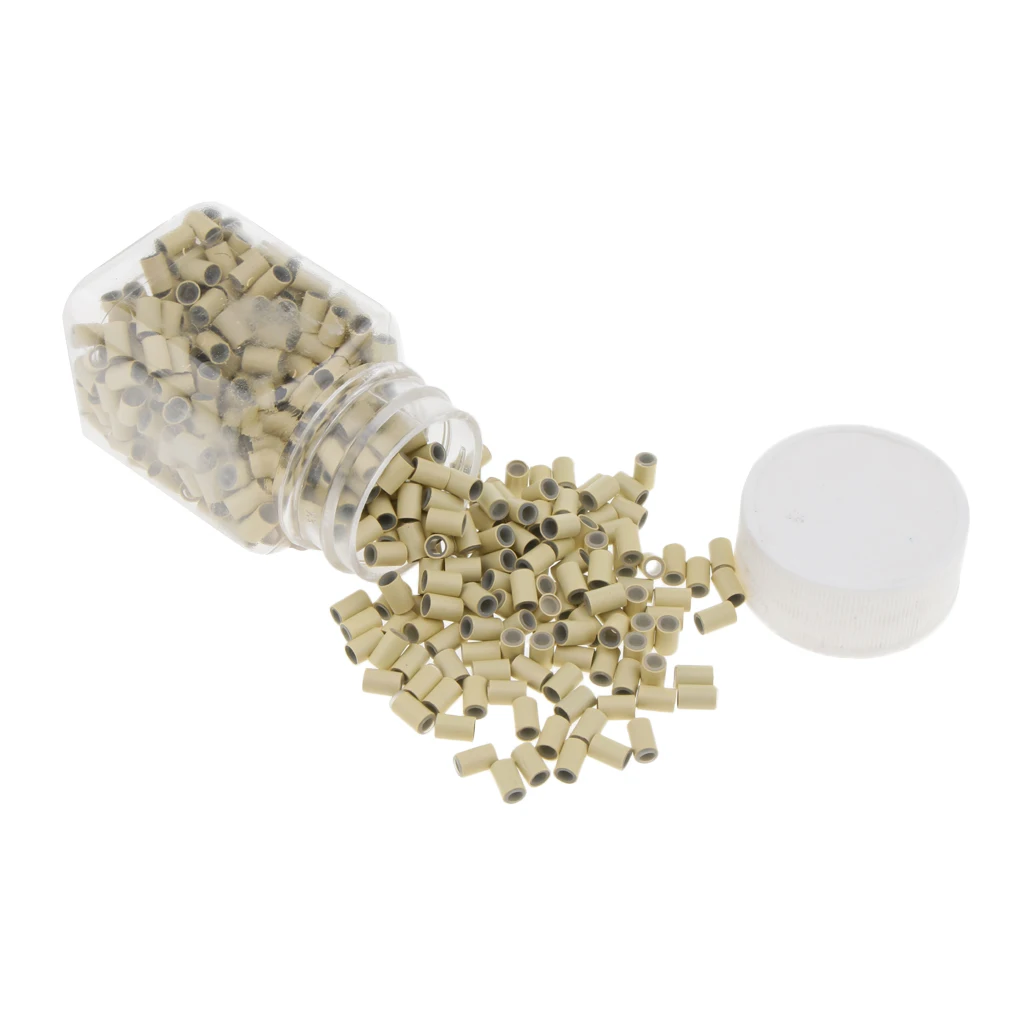 1 Bottle/Set 500PCS Silicone Micro Link Rings 3mm Lined Beads for Hair Extensions Tool 1 Bottle/Set 500PCS Silicone Micro Link Rings 3mm Lined Beads for Hair Extensions Tool