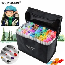 TOUCHNEW 20/30/40/60/80/168 marqueurs d'art couleur double tête alcool marqueur Manga ensemble Design dessin pinceau marqueur stylo Art fournitures(China)