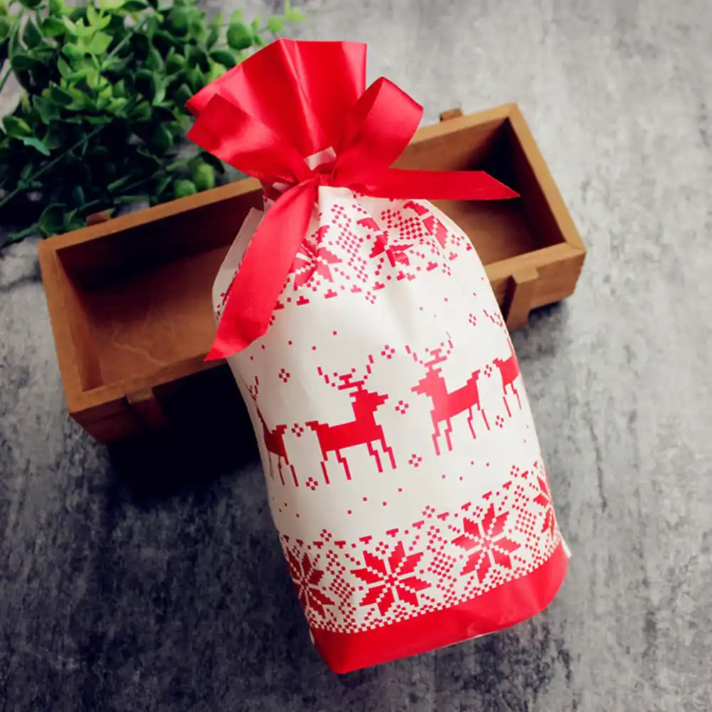 new christmas gift bags with ribbon santa claus xmas tree