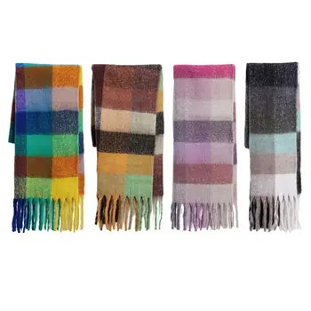 Womens Artificial Cashmere Scarf Long Tassels Plaid Autumn Winter Warm Shawl D08E 
Womens Artificial Cashmere Scarf Long Tassels Plaid Autumn Winter Warm Shawl D08E