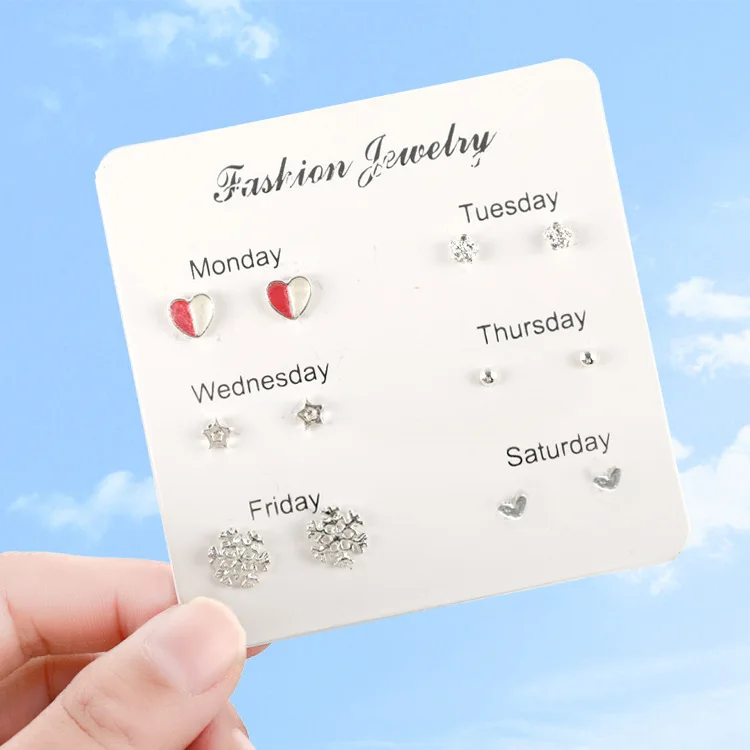 One Week Ear Stud Earrings Women's Day South Korea Simple Creative Elegant Versatile Cool Small Ear Stud One Box Set 7 on
One Week Ear Stud Earrings Women's Day South Korea Simple Creative Elegant Versatile Cool Small Ear Stud One Box Set 7 on