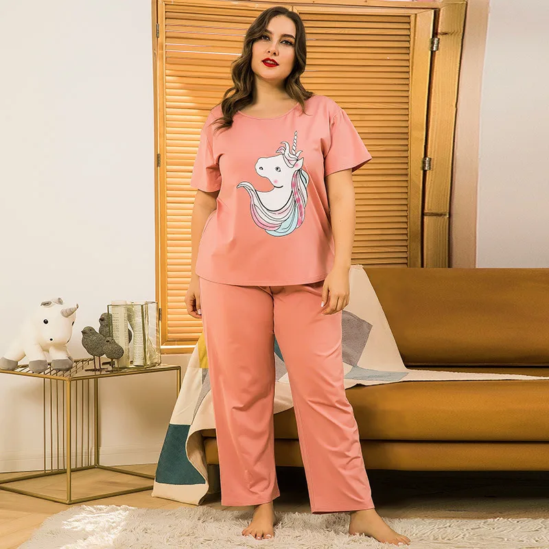 Spring and Summer Plus Size Pajamas Short Sleeve Printing Comfortable Loose Home Wear Sleep Tops Pajamas for Women Pijamas Women
Spring and Summer Plus Size Pajamas Short Sleeve Printing Comfortable Loose Home Wear Sleep Tops Pajamas for Women Pijamas Women