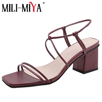 MILI-MIYA Concise Women Sandals High Quality Pu Square Toe And Heels Slip-On Dress Summer Ladies Shoes Large Size 34-43 Handmade
MILI-MIYA Concise Women Sandals High Quality Pu Square Toe And Heels Slip-On Dress Summer Ladies Shoes Large Size 34-43 Handmade