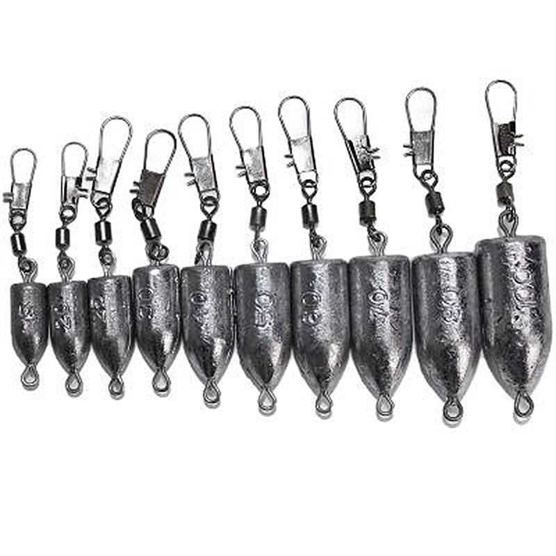 10PCS Lead Sink Bullet Sea Fishing Strong Flexible Accessories With Connector 20/30/40g Optional Weight
10PCS Lead Sink Bullet Sea Fishing Strong Flexible Accessories With Connector 20/30/40g Optional Weight
