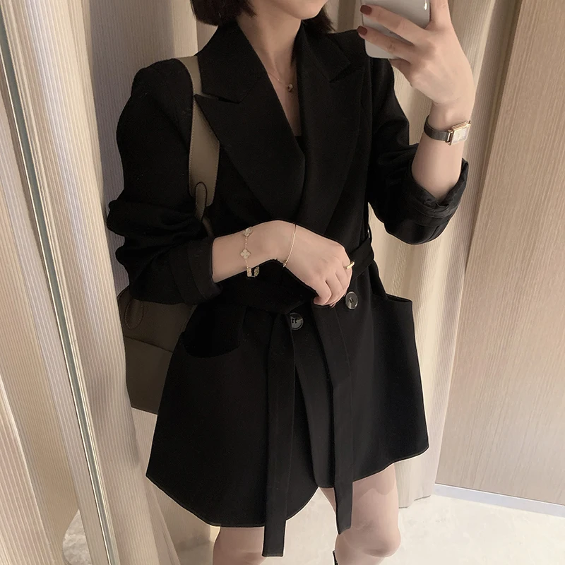 LANMREM 2020 spring korean trendy new Black Suit Loose Coat for Woman loose double pockets oversize blazers with belt tide YJ016
LANMREM 2020 spring korean trendy new Black Suit Loose Coat for Woman loose double pockets oversize blazers with belt tide YJ016