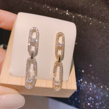 HIBRIDE Trendy Mismatch Geometry Cubic Zircon Crystal CZ Dangle Earrings For Women Bridal Earring aretes de mujer modernos E-805
HIBRIDE Trendy Mismatch Geometry Cubic Zircon Crystal CZ Dangle Earrings For Women Bridal Earring aretes de mujer modernos E-805