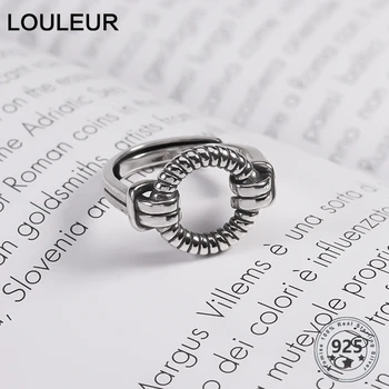 LouLeur 925 Sterling Silver Ring Rings Female Vintage Old Minimalist Adjustable Rings for Women Fashion Luxury Silver Jewelry 
LouLeur 925 Sterling Silver Ring Rings Female Vintage Old Minimalist Adjustable Rings for Women Fashion Luxury Silver Jewelry