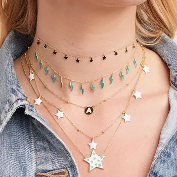 2020 new arrived Blue Enamel Gold lightning Bolt dangle charm choker necklace 925 sterling silver summer fashion jewelry
2020 new arrived Blue Enamel Gold lightning Bolt dangle charm choker necklace 925 sterling silver summer fashion jewelry