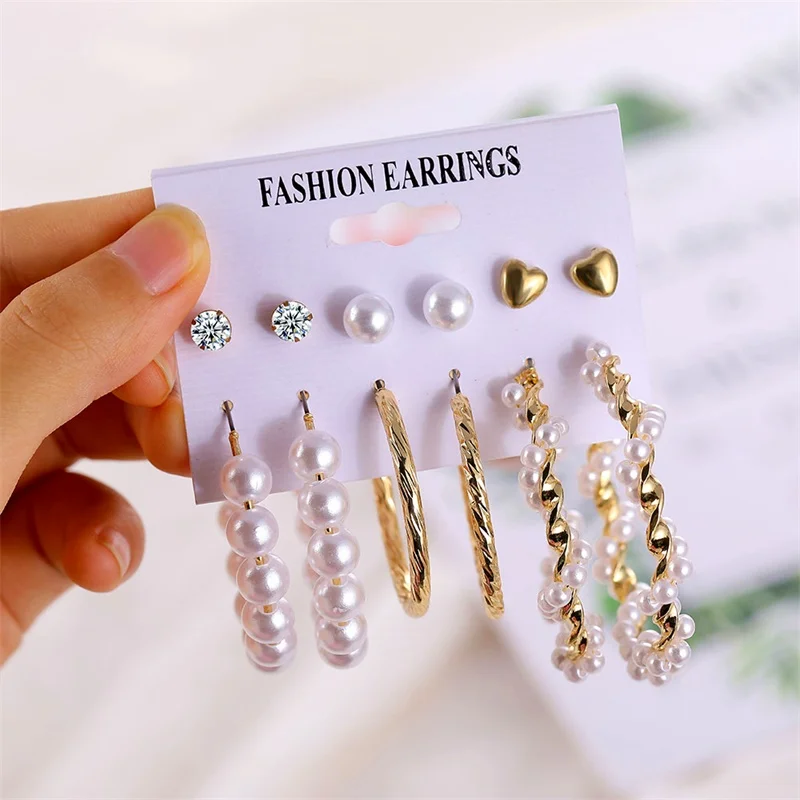 KISSWIFE Fashion Pearl Circle Earrings Set Round Heart Geometric Small Earrings Set Gold Color Earrings For Women 2109 Jewelry
KISSWIFE Fashion Pearl Circle Earrings Set Round Heart Geometric Small Earrings Set Gold Color Earrings For Women 2109 Jewelry