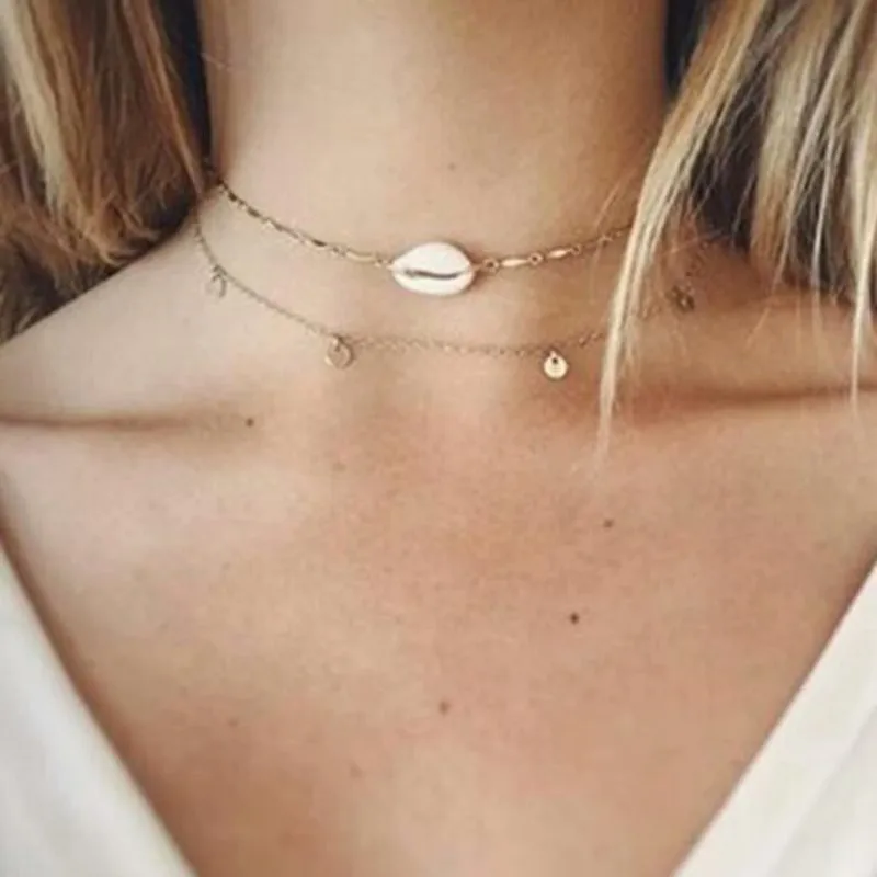 Trendy Classic Shell Multilayer Sequin Choker Necklace For Woman Vinatge Ladies Collar Layered Necklaces Bijoux new 2Pcs/set
Trendy Classic Shell Multilayer Sequin Choker Necklace For Woman Vinatge Ladies Collar Layered Necklaces Bijoux new 2Pcs/set