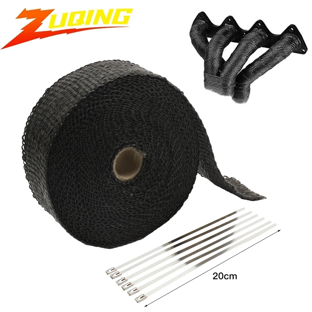 

5M Roll Fiberglass Heat Shield Motorcycle Exhaust Thermal Tape Heat Wrap Resistant Downpipe For Motorcycle Car Accessories