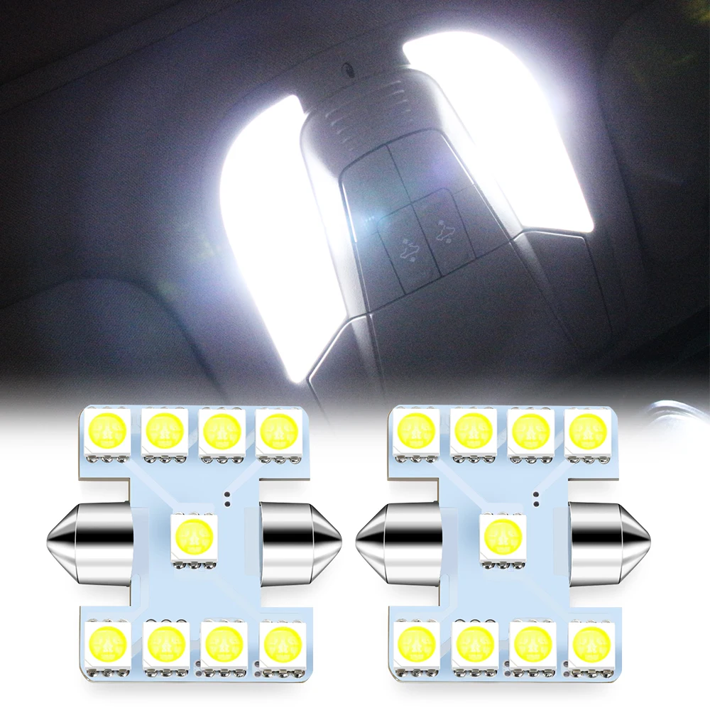 Фото Светодиодный ные гирлянда из початков 31 мм белые лампы для чтения салона