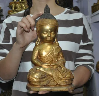 wedding decoration 11"Old Tibetan bronze Gilt Thailand Buddhism Sakyamuni Shakyamuni Buddha statue
wedding decoration 11"Old Tibetan bronze Gilt Thailand Buddhism Sakyamuni Shakyamuni Buddha statue