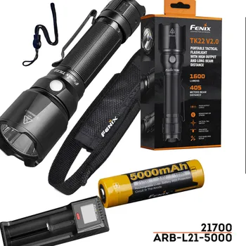 Fenix TK22 V2.0 Tactical Flashlight - 1600 Lumens with Fenix Rechargeable 21700 Li-ion Battery - 5000 mAh,Fenix ARE-D1 charger
Fenix TK22 V2.0 Tactical Flashlight - 1600 Lumens with Fenix Rechargeable 21700 Li-ion Battery - 5000 mAh,Fenix ARE-D1 charger
