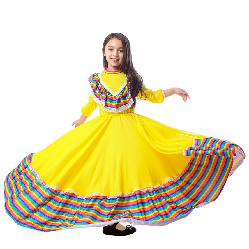 New Girls Mexican Spain Costumes Flamenco Dress Halloween Carnival for Kids Festival Party Dance Wear Stage Performance Clothing 
New Girls Mexican Spain Costumes Flamenco Dress Halloween Carnival for Kids Festival Party Dance Wear Stage Performance Clothing