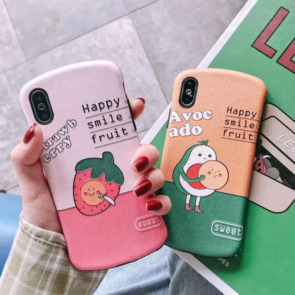 Cute Fruit Strawberry Avocado smile Small waist Emboss soft silicone phone case for iphone 6 6s 7 8 plus X XR XS MAX back couqe
Cute Fruit Strawberry Avocado smile Small waist Emboss soft silicone phone case for iphone 6 6s 7 8 plus X XR XS MAX back couqe