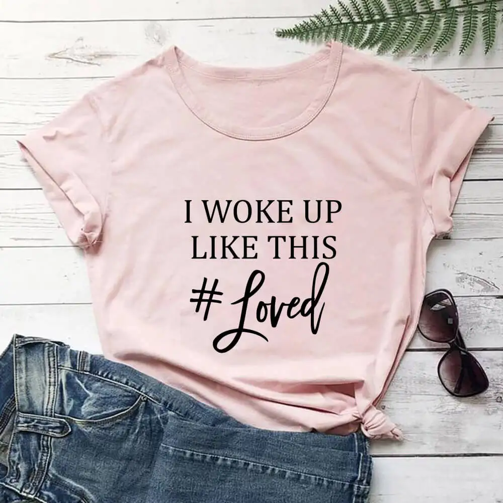 Женская футболка из 100% хлопка с надписью «I проснулась Like This Love», рубашка в христианском стиле, Повседневная рубашка унисекс с коротким рукавом, верная рубашка, рубашки с надписью Love
Женская футболка из 100% хлопка с надписью «I проснулась Like This Love», рубашка в христианском стиле, Повседневная рубашка унисекс с коротким рукавом, верная рубашка, рубашки с надписью Love