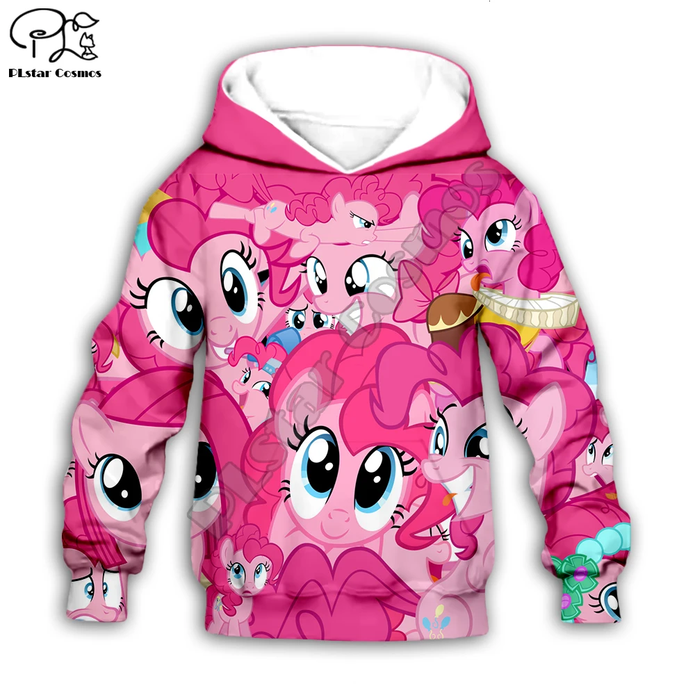 

Kids Clothes set Autumn little pony Girls pink Hoodies Cartoon sweatshirts 3d print Coats Cute streetwear Boys Children suit