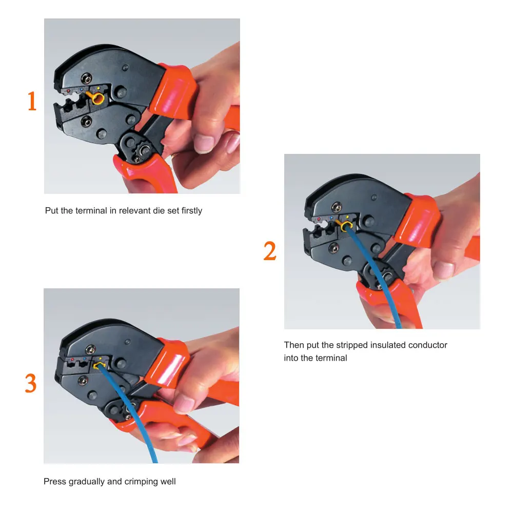 European/ Japanese Type Energy Saving Crimping Tool For Non-insulated Terminals 1.5-6.0mm² / 0.5-10mm² Hand Tool Plier
European/ Japanese Type Energy Saving Crimping Tool For Non-insulated Terminals 1.5-6.0mm² / 0.5-10mm² Hand Tool Plier