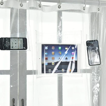 Multifunctional Shower Curtain Phone Tablet Holder Clear Shower Curtain with Pocket for Touch Screen Transparent Bathroom shower
Multifunctional Shower Curtain Phone Tablet Holder Clear Shower Curtain with Pocket for Touch Screen Transparent Bathroom shower