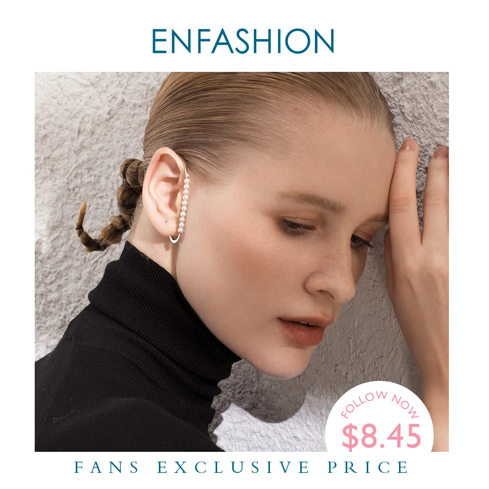 ENFASHION Pearl Ear Cuff Clip On Earrings For Women Gold Color Minimalist Earcuff Earings Without Piercing Fashion Jewelry E1131 
ENFASHION Pearl Ear Cuff Clip On Earrings For Women Gold Color Minimalist Earcuff Earings Without Piercing Fashion Jewelry E1131