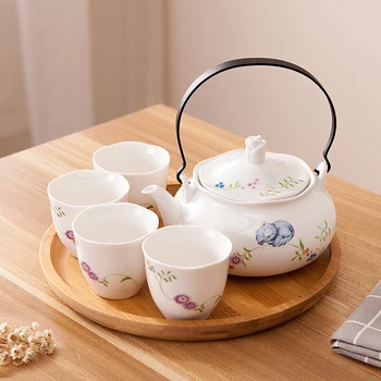 Nordic Plant Ceramics Tea Drinking Tea Set with Wooden Tray Modern Kung Fu Tea Set of Five Simple Household 4 People Teapot Cup
Nordic Plant Ceramics Tea Drinking Tea Set with Wooden Tray Modern Kung Fu Tea Set of Five Simple Household 4 People Teapot Cup