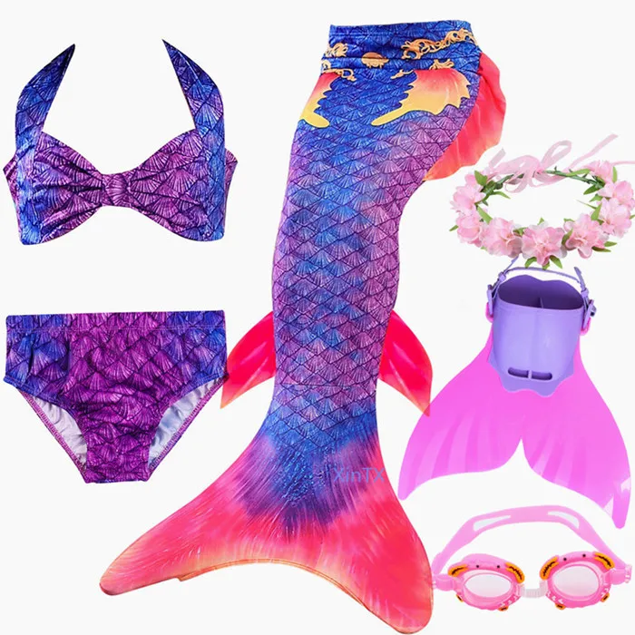 Kids Swimmable Mermaid Tail With Monofin Girls Ariel Swimming Bating Suit Mermaid Can Add Monofin Fin Goggle with Garland
Kids Swimmable Mermaid Tail With Monofin Girls Ariel Swimming Bating Suit Mermaid Can Add Monofin Fin Goggle with Garland