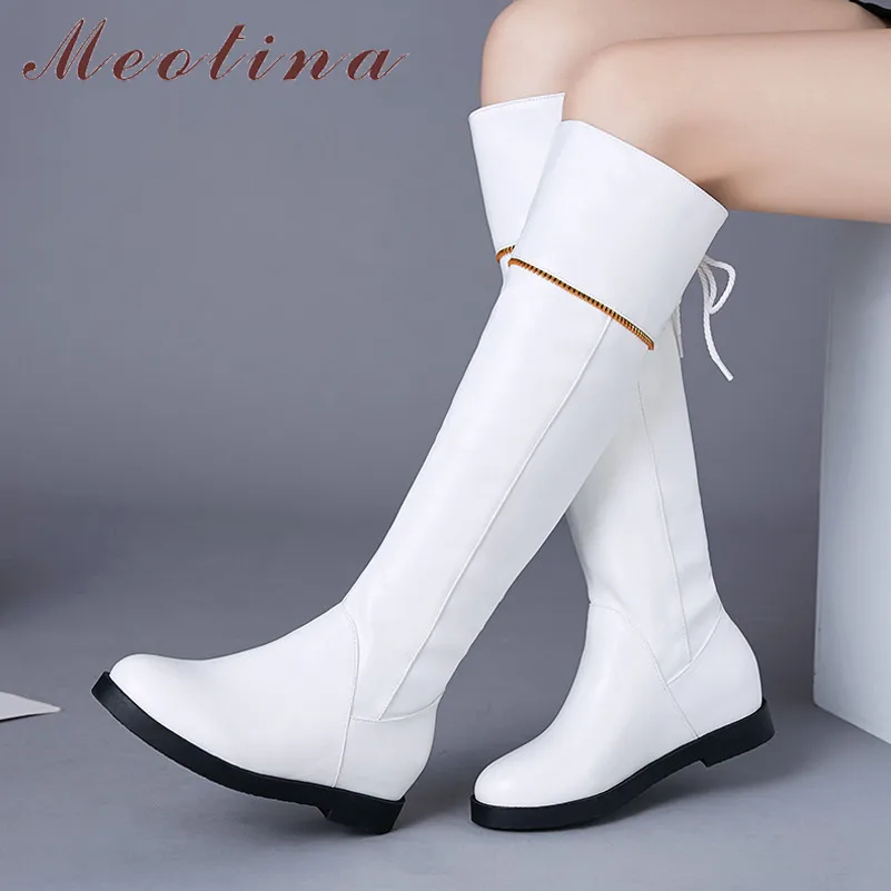 Meotina Autumn Riding Boots Women PU Leather Height Increasing Knee High Boots Round Toe Long Shoes Lady Autumn Plus Size 33-43
Meotina Autumn Riding Boots Women PU Leather Height Increasing Knee High Boots Round Toe Long Shoes Lady Autumn Plus Size 33-43