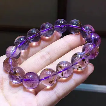 Genuine Natural Cacoxenite Purple Rutilated Quartz Bracelet 14.3mm For Women Men Stretch Crystal Round Beads Certificate AAAAAA 
Genuine Natural Cacoxenite Purple Rutilated Quartz Bracelet 14.3mm For Women Men Stretch Crystal Round Beads Certificate AAAAAA