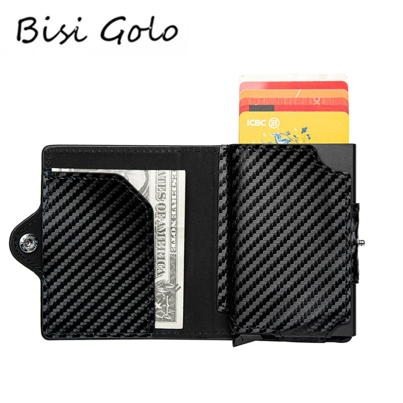 BISI GORO Button Smart Wallet Coin Zipper RFID Blocking 2020 PU Aluminum Business Credit Card Holder Purse Brown Black Cover
BISI GORO Button Smart Wallet Coin Zipper RFID Blocking 2020 PU Aluminum Business Credit Card Holder Purse Brown Black Cover