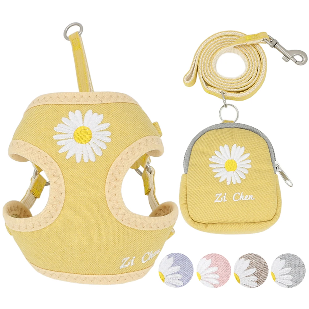 Dog Harness and Leash Set Embroidery Breathable Adjustable Snack Bag Pet Harness for Small Medium Dog Cats Vest Dog Supplies
Dog Harness and Leash Set Embroidery Breathable Adjustable Snack Bag Pet Harness for Small Medium Dog Cats Vest Dog Supplies