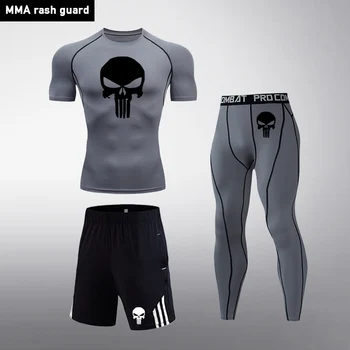 Short Sleeve Suit Men's New Compression Clothing MMA shirt Skull Tactical Leggings Gym Ssports suit Tights Jogging man
Short Sleeve Suit Men's New Compression Clothing MMA shirt Skull Tactical Leggings Gym Ssports suit Tights Jogging man