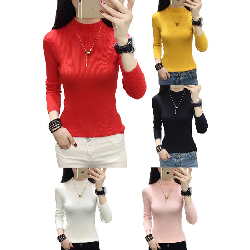 Long Sleeve Round Neck Pullover Sweater Tight Sweater Casual Woman Korean Style 2020 Fall Winter Fashion Woman Knitted Sweater
Long Sleeve Round Neck Pullover Sweater Tight Sweater Casual Woman Korean Style 2020 Fall Winter Fashion Woman Knitted Sweater