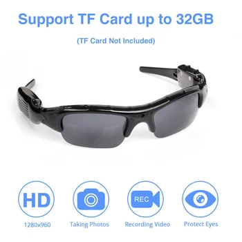 Wide Angle Sunglasses Camera Mini Eyewear DV DVR Video Recorder Outdoor Sports micro Camcorder Support TF Card Driving Glasses 
Wide Angle Sunglasses Camera Mini Eyewear DV DVR Video Recorder Outdoor Sports micro Camcorder Support TF Card Driving Glasses