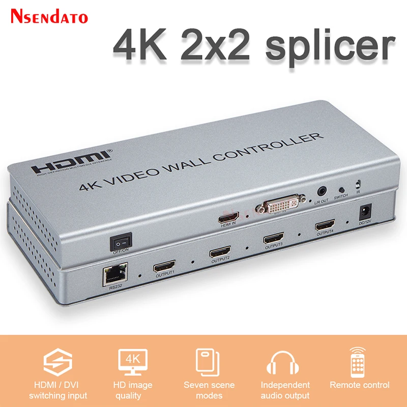 

4k 2x2 HDMI TV Video Wall Controller 1x2 1x3 1x4 2x1 3x1 4x1 HDMI DVI Video TV Screen Stitching Processor Splicer For PS2 TV Box