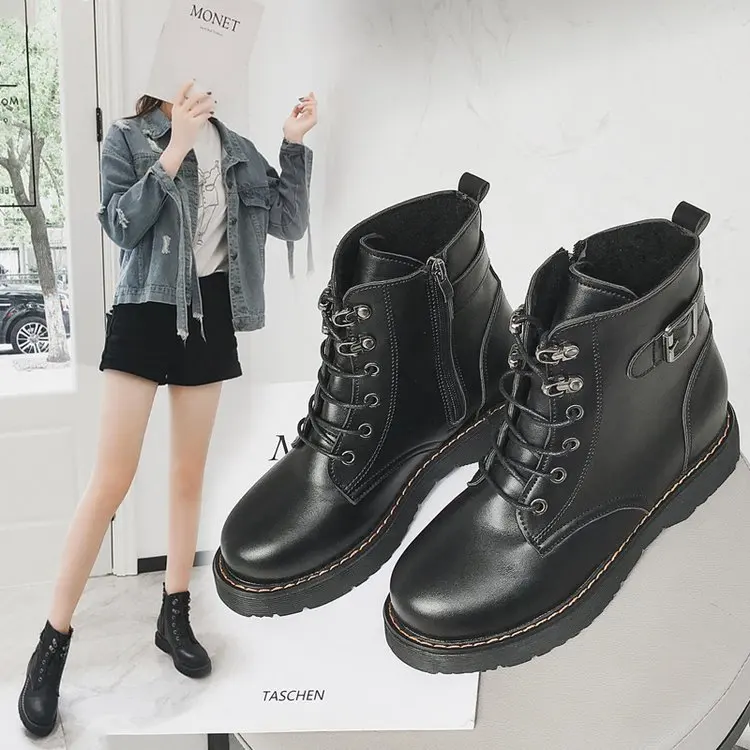 2019 New Style Autumn & Winter Platform Boots round-Toe Thick Warm Short Boots Korean-style Versatile British-Style Martin Boots 
2019 New Style Autumn & Winter Platform Boots round-Toe Thick Warm Short Boots Korean-style Versatile British-Style Martin Boots