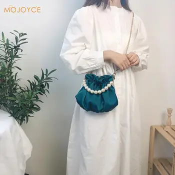 Pleated Shoulder Bag Women Classic Texture Creative Delicate Design Chic Satin Pearl Handle Totes Female Chain Small Handbag
Pleated Shoulder Bag Women Classic Texture Creative Delicate Design Chic Satin Pearl Handle Totes Female Chain Small Handbag