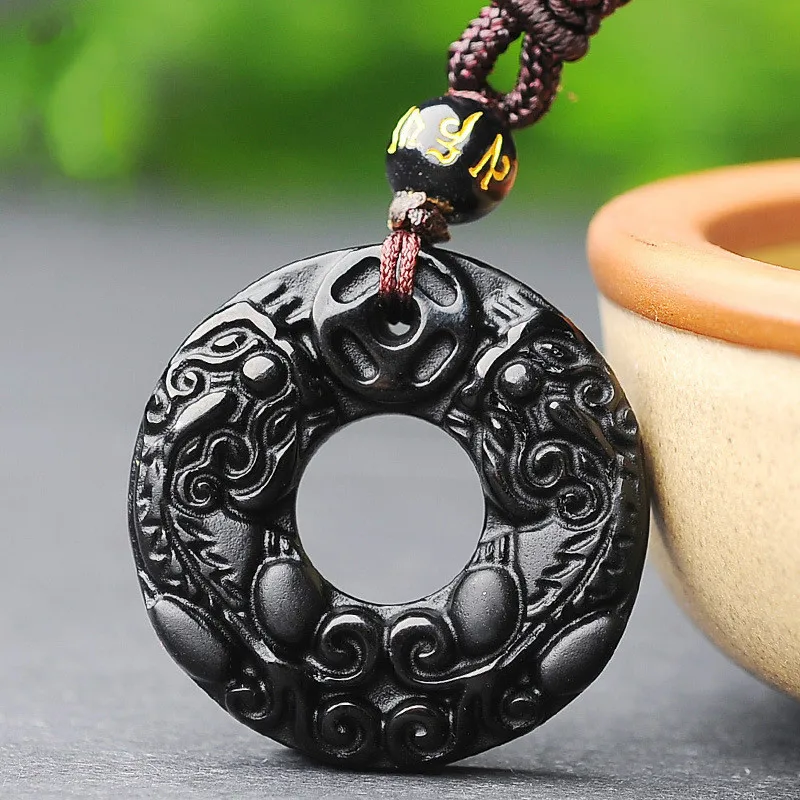 Natural Black Obsidian Pixiu Safety Buckle Jade Pendant Necklace Hand-Carved Fashion Charm Jewelry Amulet for Men Women Gifts
Natural Black Obsidian Pixiu Safety Buckle Jade Pendant Necklace Hand-Carved Fashion Charm Jewelry Amulet for Men Women Gifts