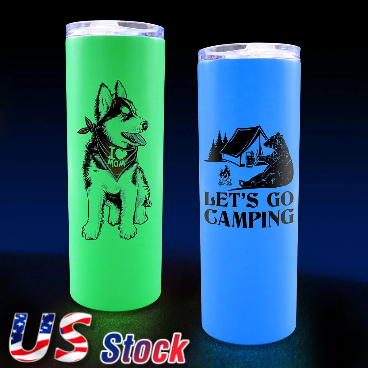 25pcs 20oz Sublimation Blank Straight Skinny Tumbler Glow In The Dark White to Green / Blue with Closed Lid and Straw 
25pcs 20oz Sublimation Blank Straight Skinny Tumbler Glow In The Dark White to Green / Blue with Closed Lid and Straw