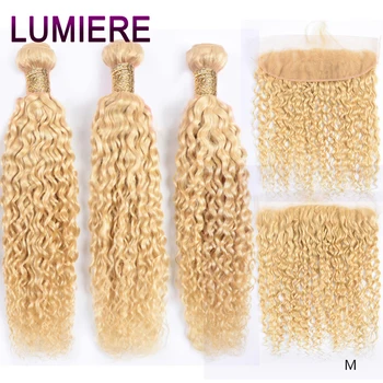 Lumiere 613 Blonde Bundles With Frontal Brazilian Water Wave With Frontal Remy Blonde Human Hair Lace Frontal With Bundles 
Lumiere 613 Blonde Bundles With Frontal Brazilian Water Wave With Frontal Remy Blonde Human Hair Lace Frontal With Bundles