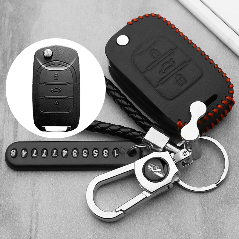 Leather Key Case Remote Fob Shell chain Protector Holder for Wuling Hongguang S Baojun 730 510 560 610 630 Car Cover
Leather Key Case Remote Fob Shell chain Protector Holder for Wuling Hongguang S Baojun 730 510 560 610 630 Car Cover