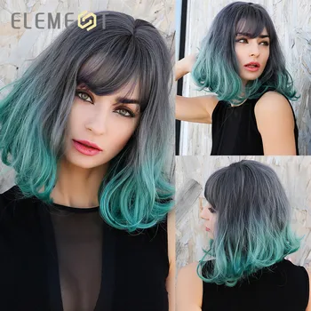Element Short Natural Wave Cute Bob Wigs Ombre Grey to Green Synthetic Wigs with Bangs for White/Black Women
Element Short Natural Wave Cute Bob Wigs Ombre Grey to Green Synthetic Wigs with Bangs for White/Black Women