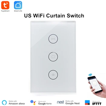 Smart Life WiFi Curtain Switch US version Glass Panel smart mobile control via Tuya app Work with Amazon Alexa Google home
Smart Life WiFi Curtain Switch US version Glass Panel smart mobile control via Tuya app Work with Amazon Alexa Google home
