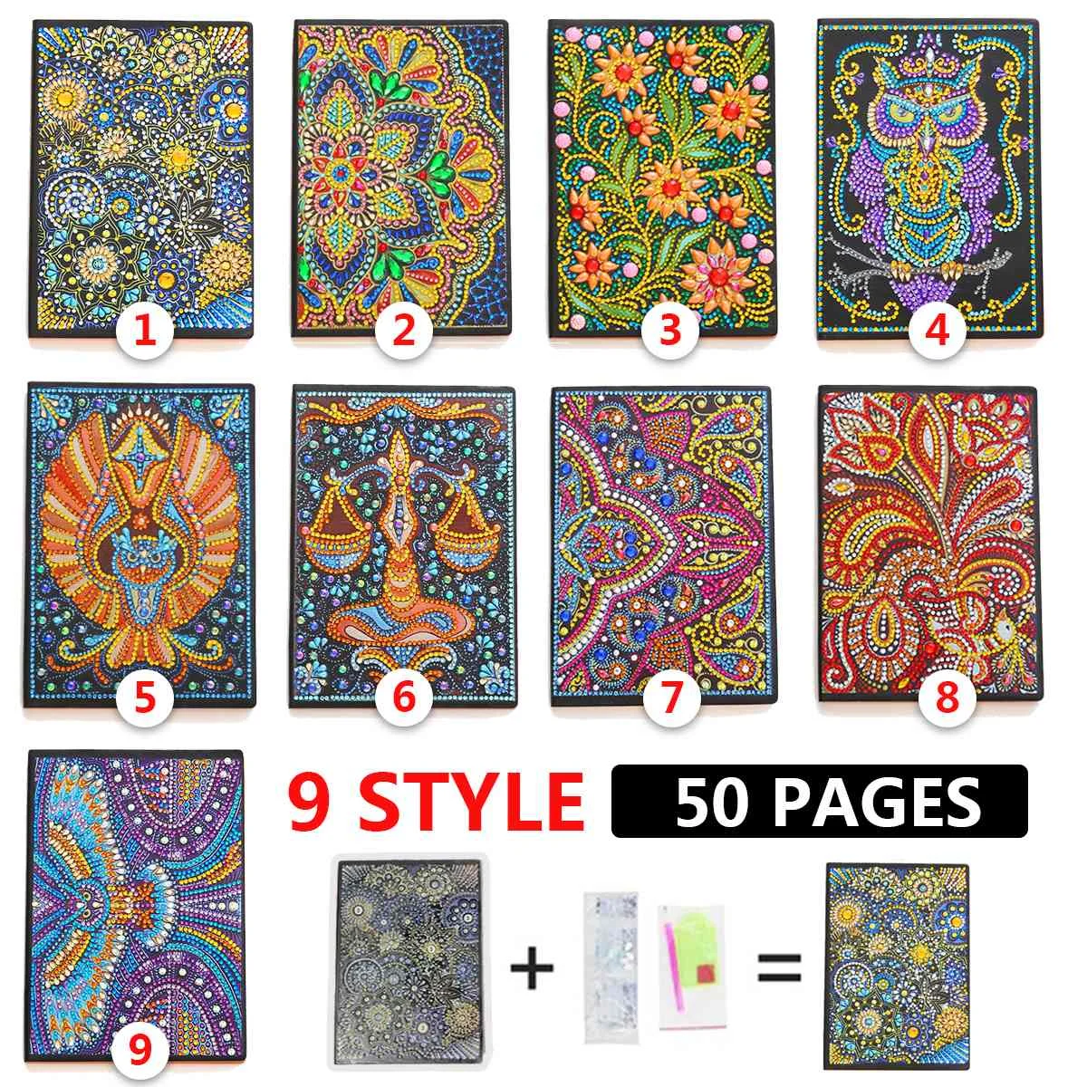 50 Pages A5 Notebook DIY 5D Special Shaped Diamond Painting Notebook Kit Embroidery Full Rhinestone Diary Book Office Supplies
50 Pages A5 Notebook DIY 5D Special Shaped Diamond Painting Notebook Kit Embroidery Full Rhinestone Diary Book Office Supplies