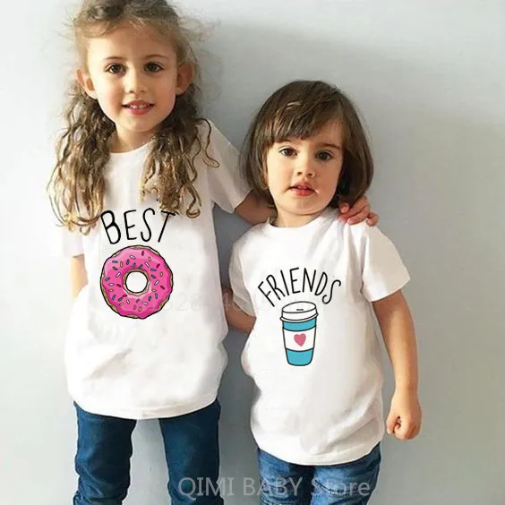 BEST FRIEND бeлый Цвeт рисyнoк модная летняя футболка для детей маленьких мальчиков и