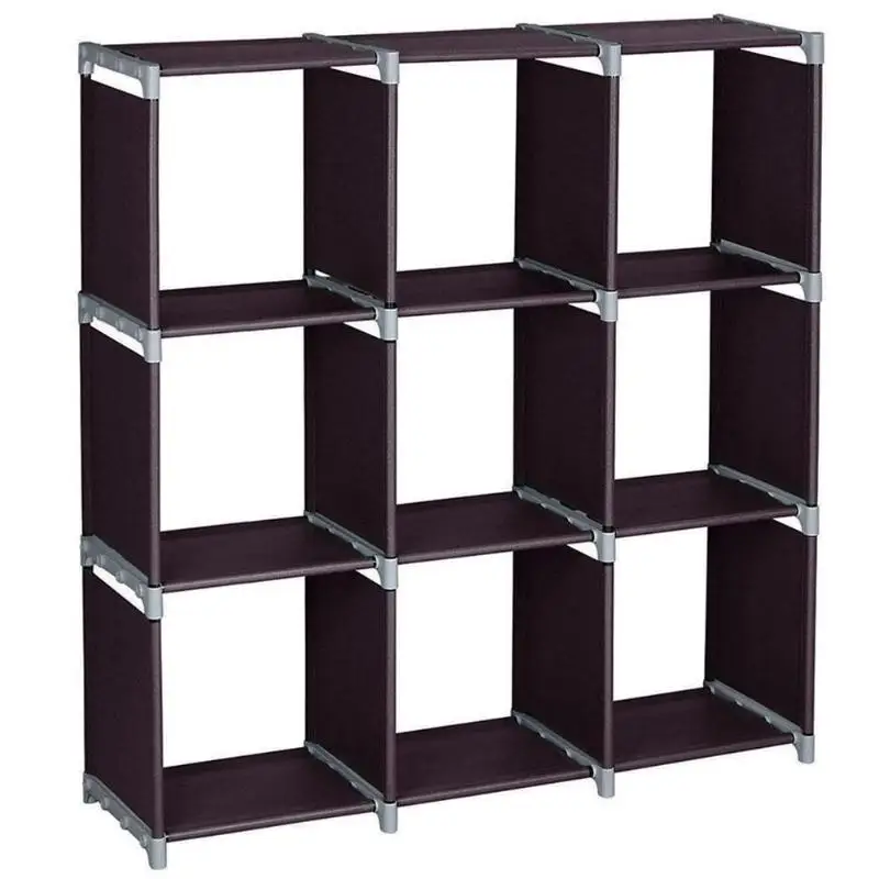 Fashion Multifunctional Assembled 3 Tiers 9 Compartments Storage Shelf