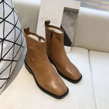 Palace retro style Women Ankle Boots Black Brown Square Toe Short Boots Street Style Party Dress Shoes Women Winter Warm Boots
Palace retro style Women Ankle Boots Black Brown Square Toe Short Boots Street Style Party Dress Shoes Women Winter Warm Boots